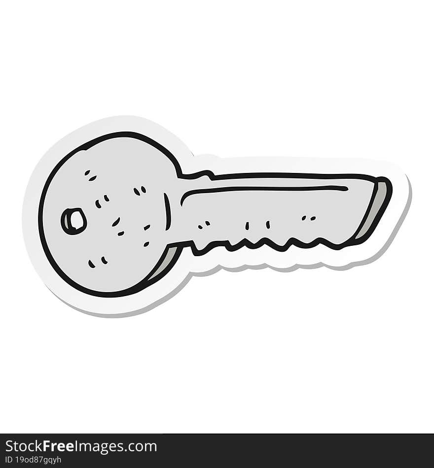 Sticker Of A Cartoon Door Key