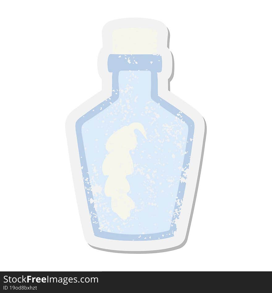 magical feather in bottle grunge sticker