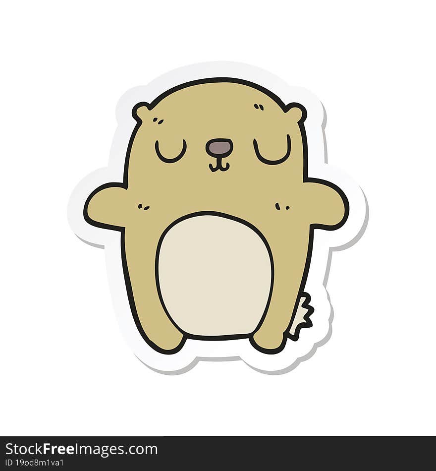 sticker of a cartoon bear