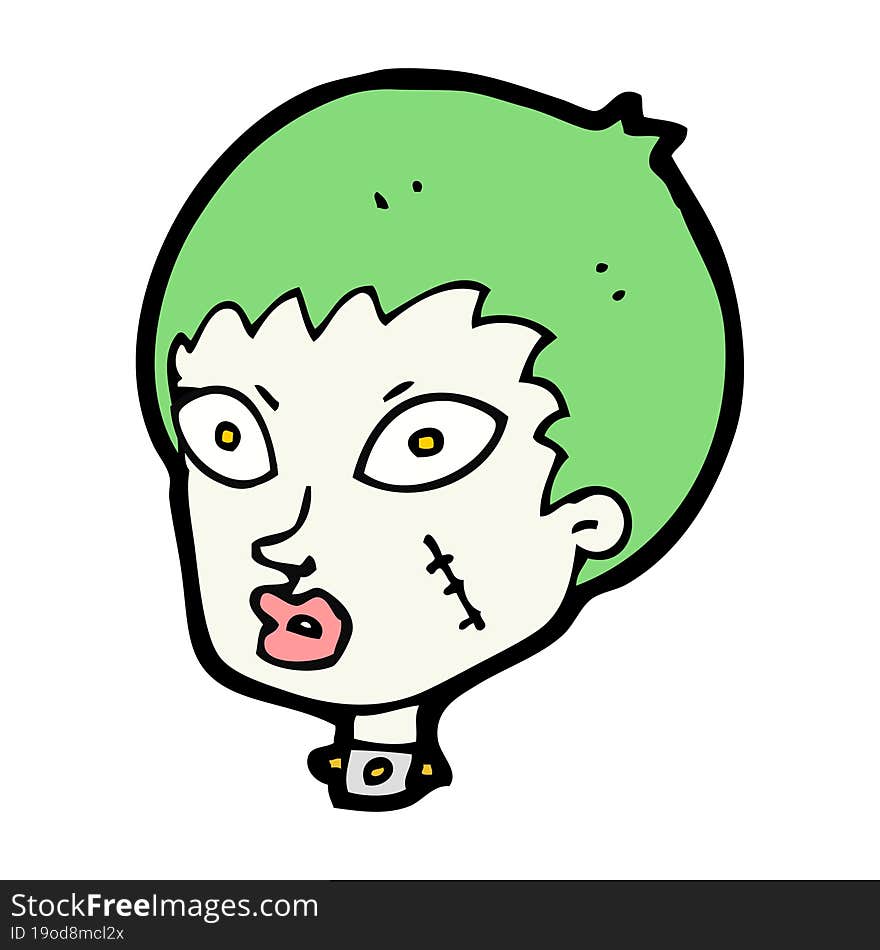 Cartoon Female Zombie Head