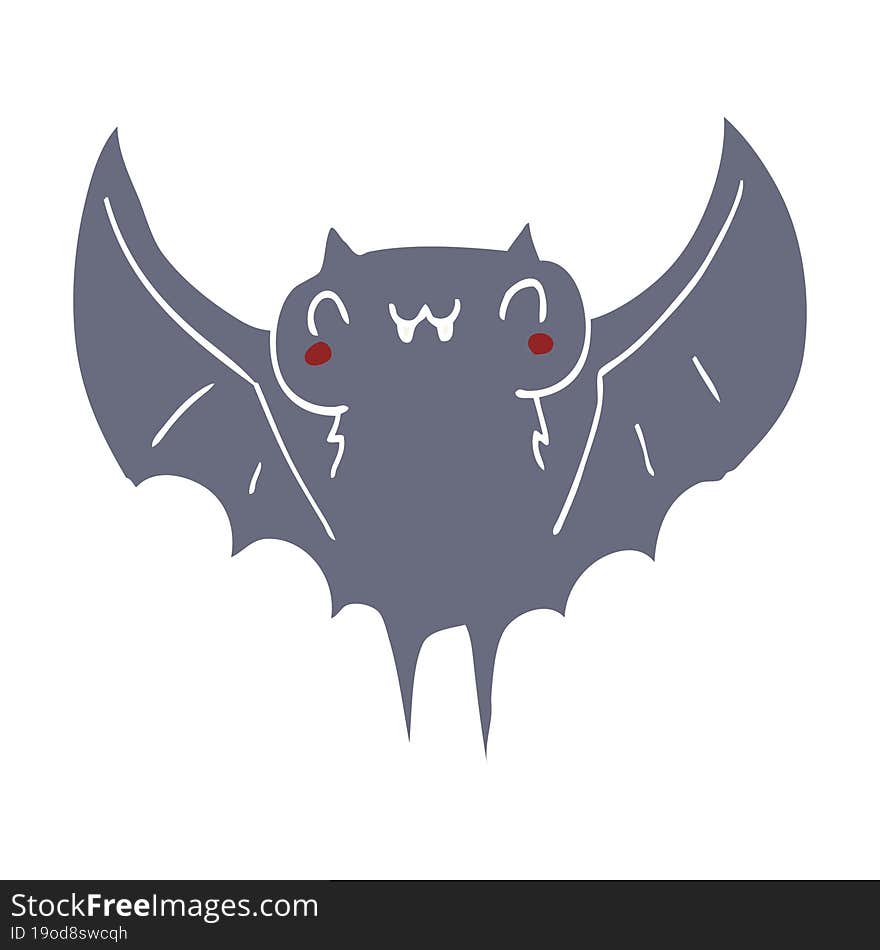 flat color style cartoon bat