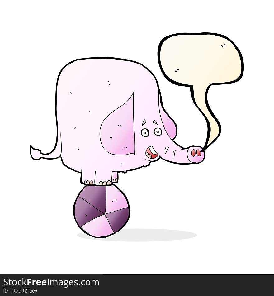 cartoon circus elephant with speech bubble