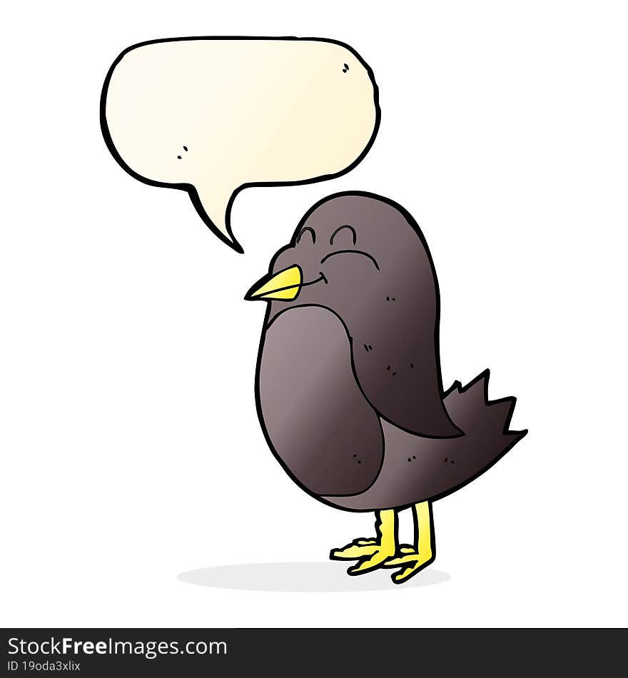 cartoon bird with speech bubble