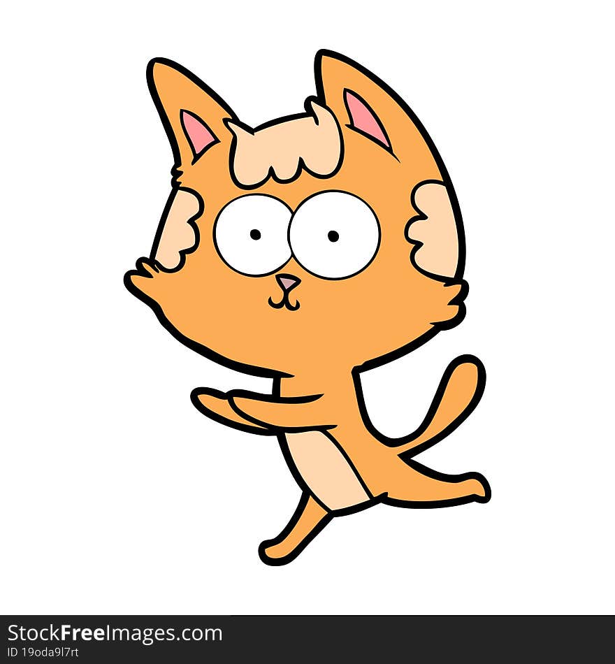 happy cartoon cat. happy cartoon cat