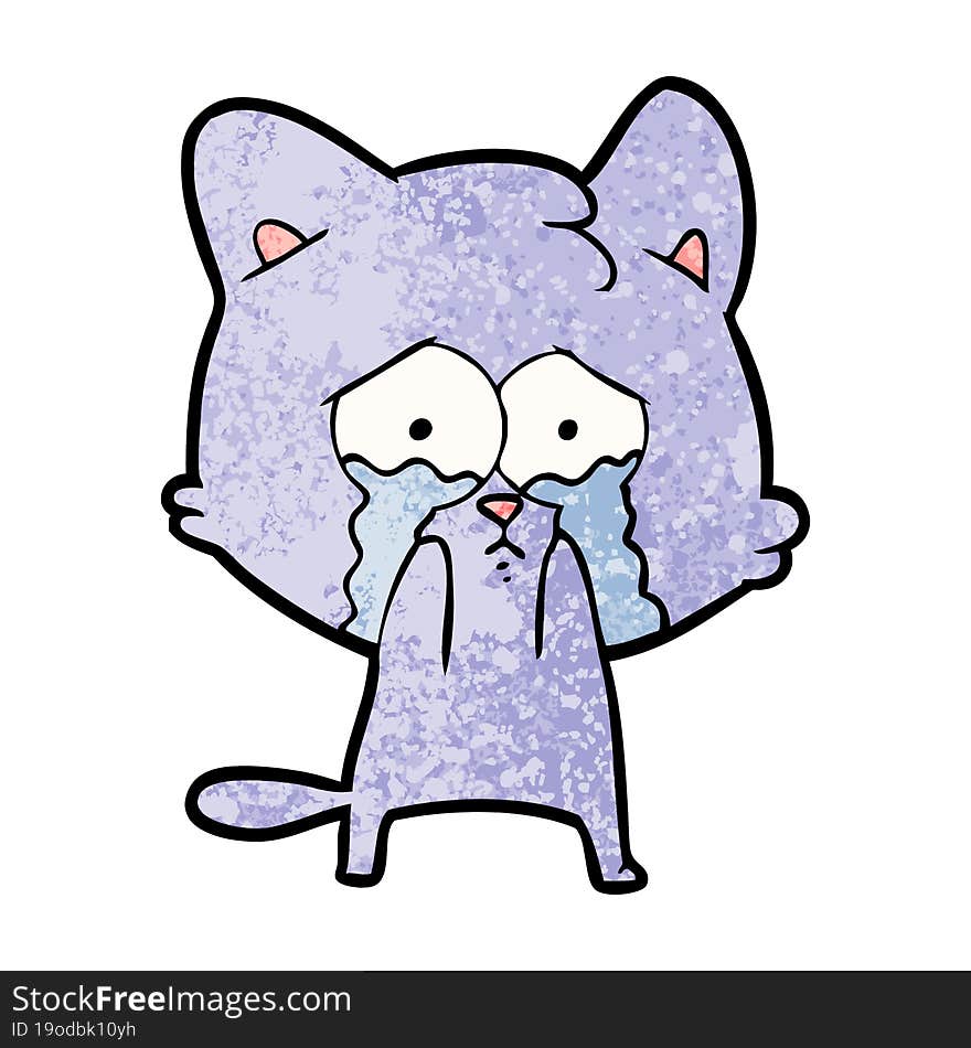 cartoon crying cat. cartoon crying cat