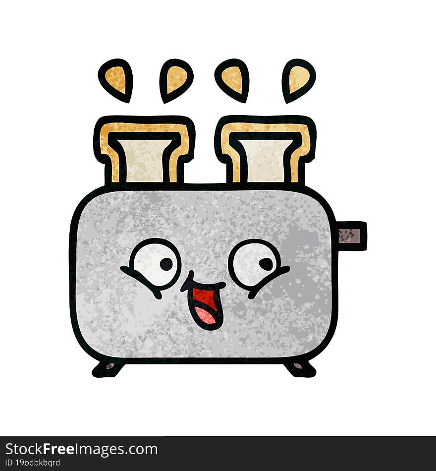 Retro Grunge Texture Cartoon Of A Toaster