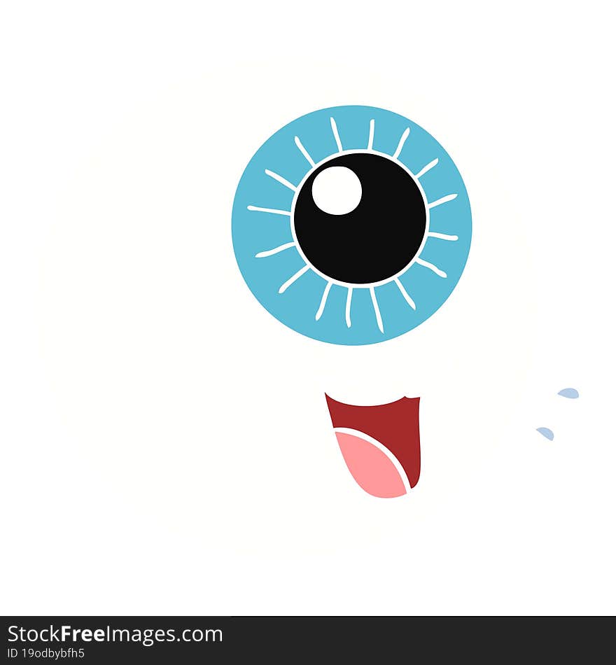 flat color style cartoon eyeball laughing