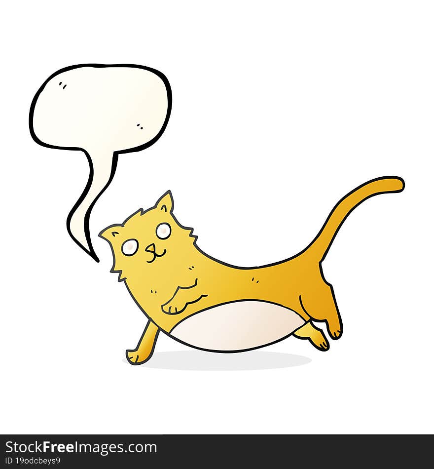 Speech Bubble Cartoon Cat