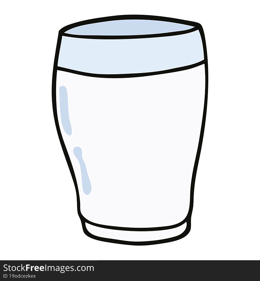 cartoon doodle glass of milk