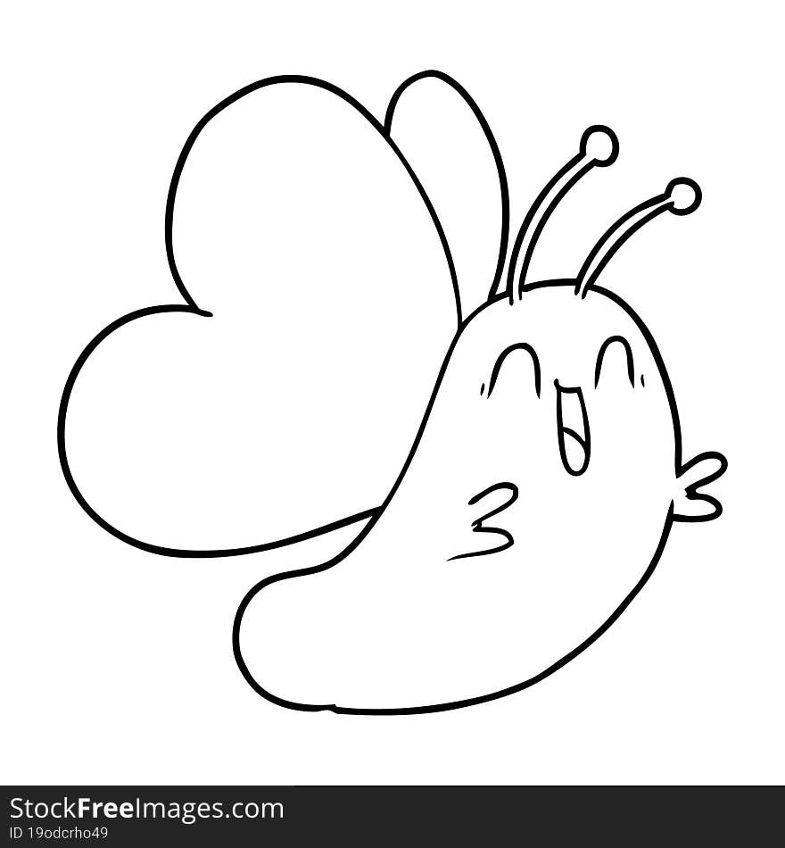 funny cartoon butterfly. funny cartoon butterfly