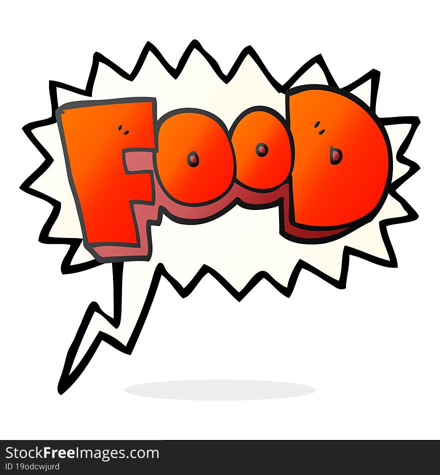 speech bubble cartoon word food