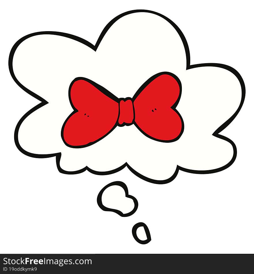 cartoon bow tie and thought bubble