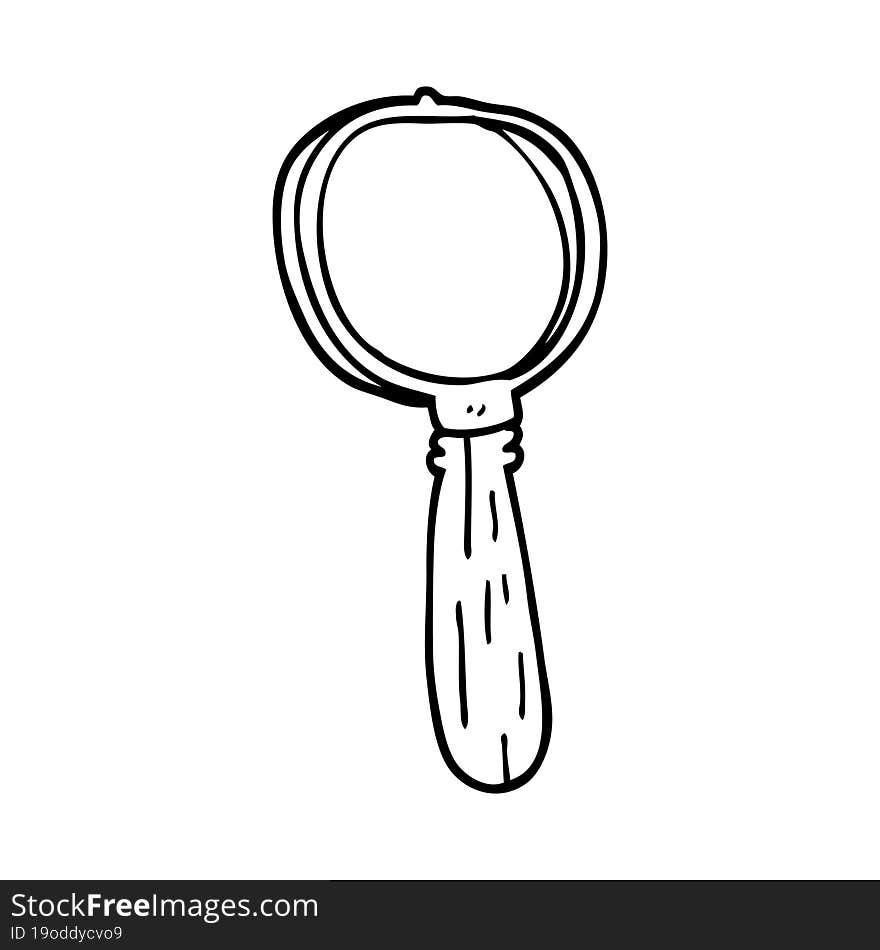 line drawing cartoon magnifying glass