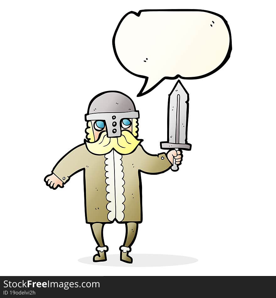 Speech Bubble Cartoon Saxon Warrior