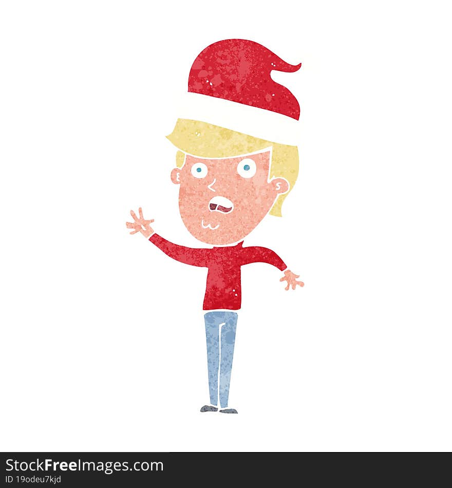 cartoon man ready for christmas