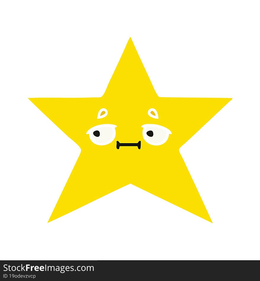 flat color retro cartoon gold star