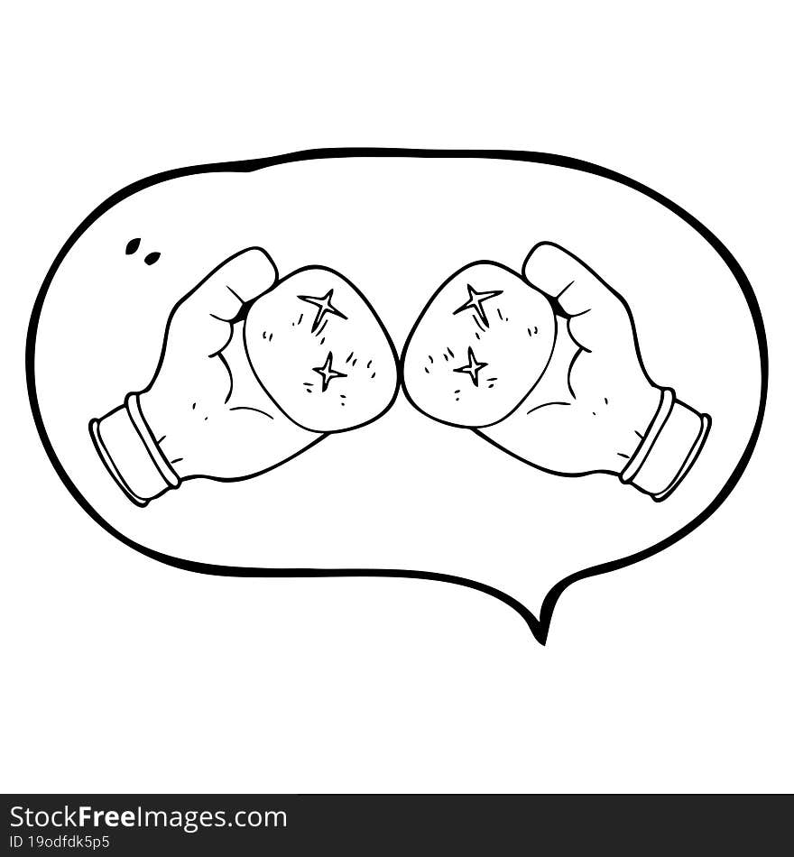 speech bubble cartoon boxing glove