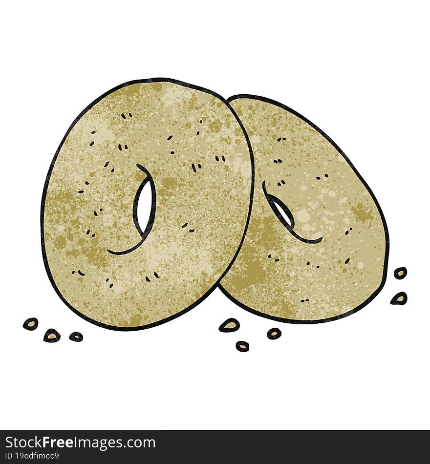 textured cartoon bagels