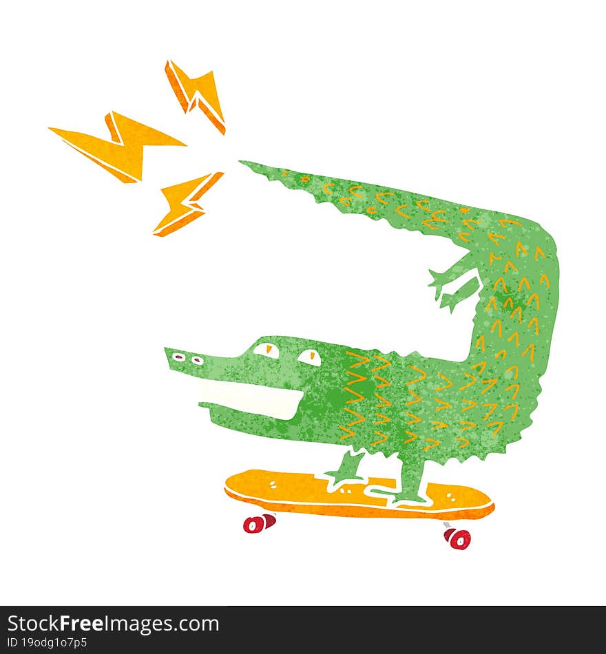 Amazing Skateboarding Alligator