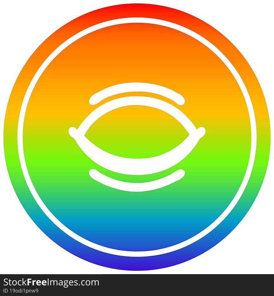 closed eye circular in rainbow spectrum