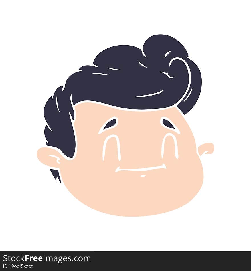 flat color style cartoon male face