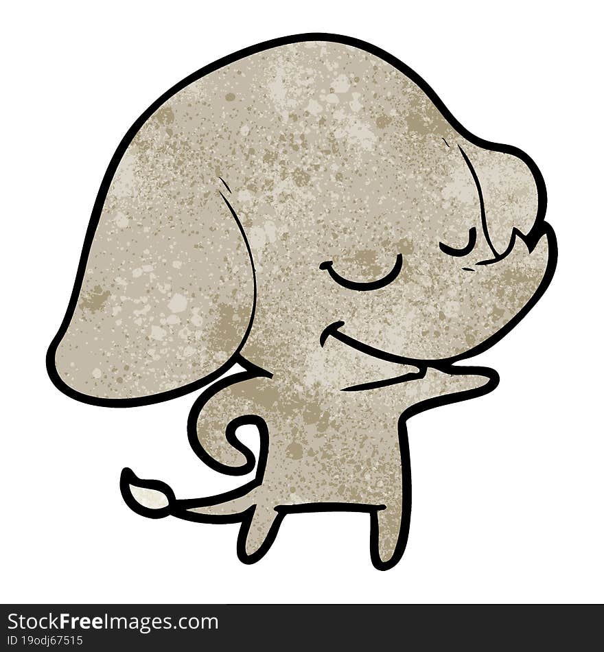 cartoon smiling elephant. cartoon smiling elephant