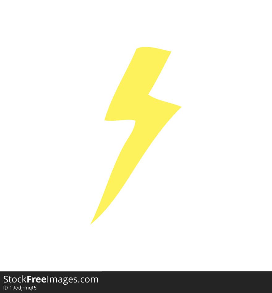 flat color style cartoon lightning bolt