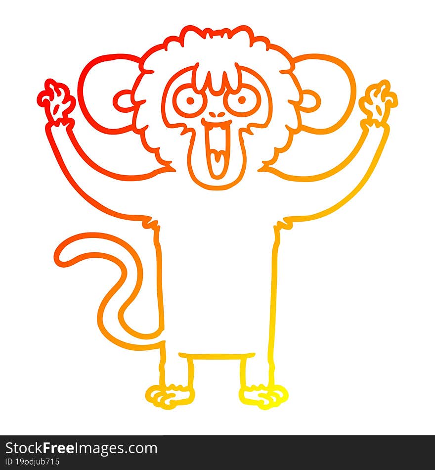 warm gradient line drawing caroton monkey