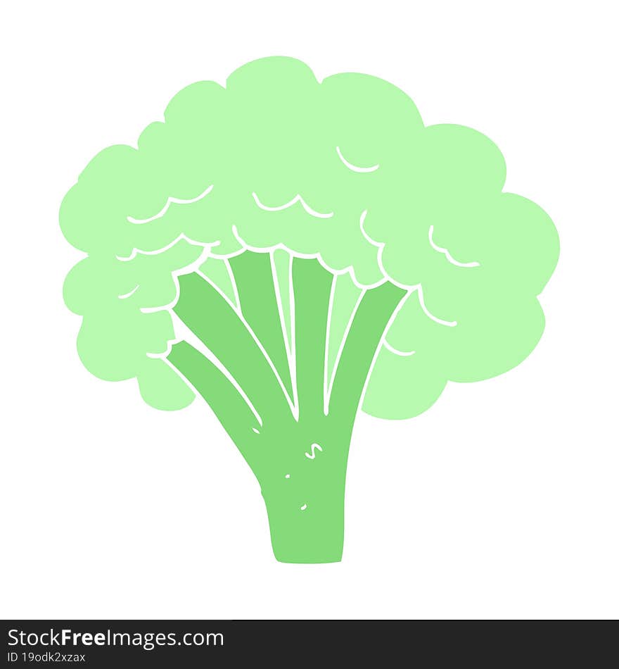 flat color illustration of broccoli. flat color illustration of broccoli