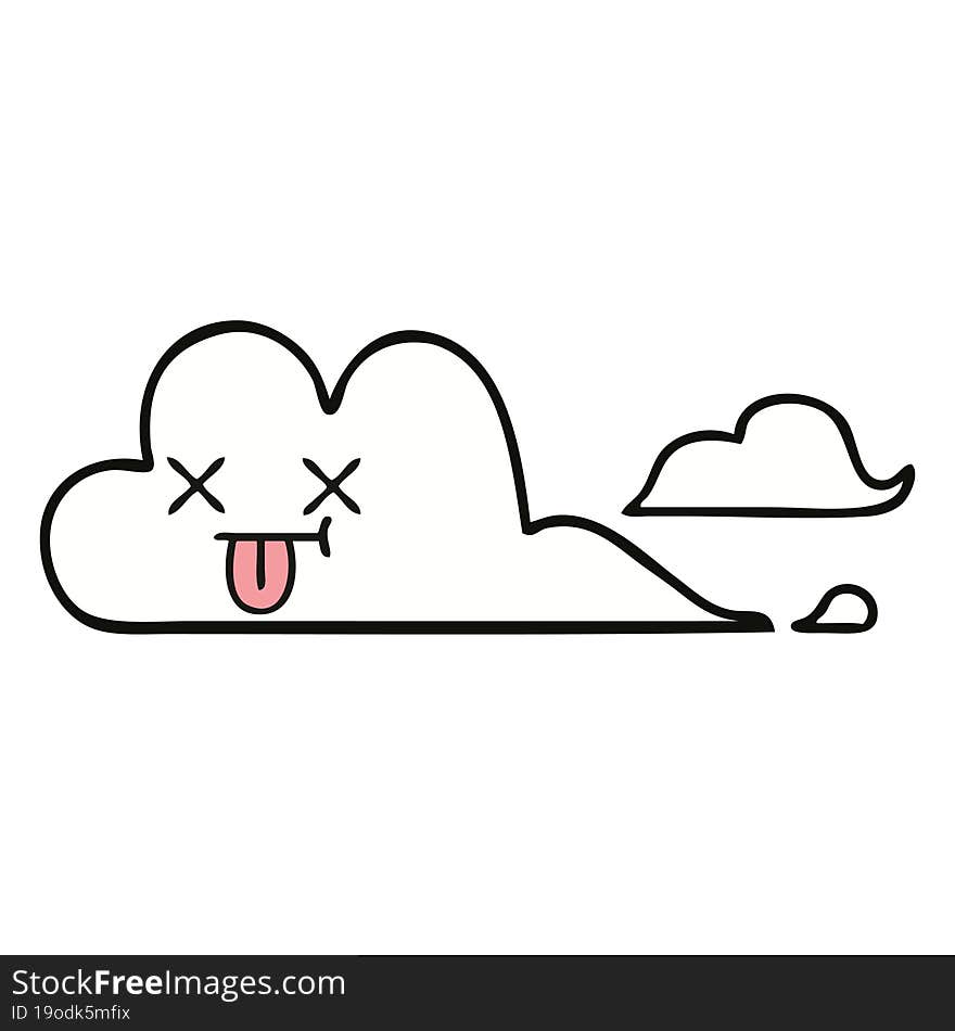 cute cartoon of a cloud. cute cartoon of a cloud