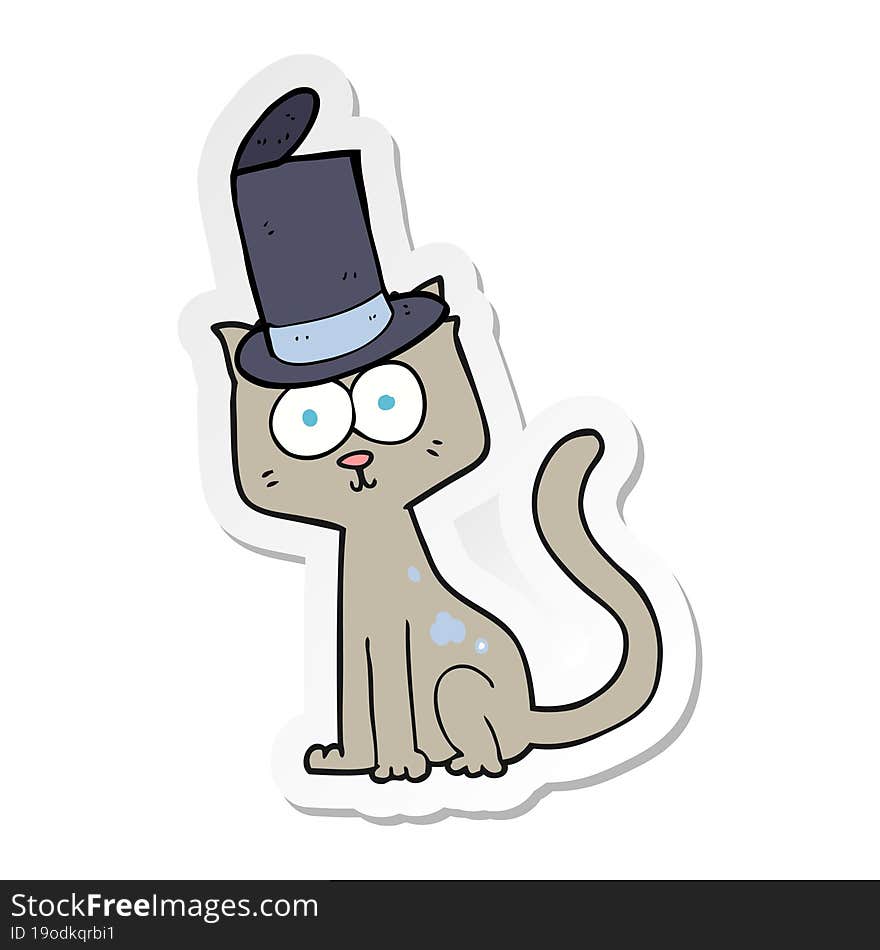 Sticker Of A Cartoon Cat