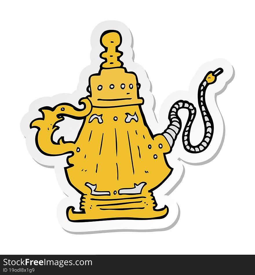 sticker of a cartoon hookah