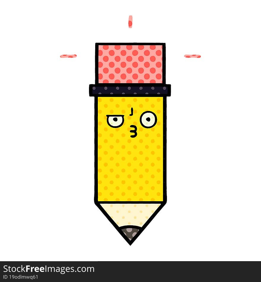 comic book style cartoon of a pencil