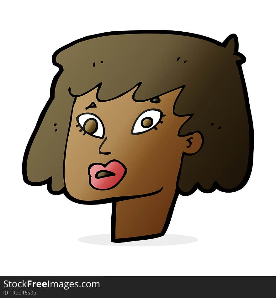 Cartoon Pretty Female Face