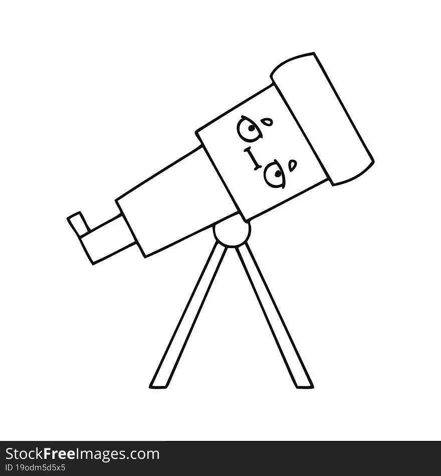 line drawing cartoon telescope