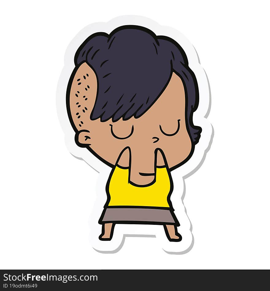 sticker of a cartoon woman