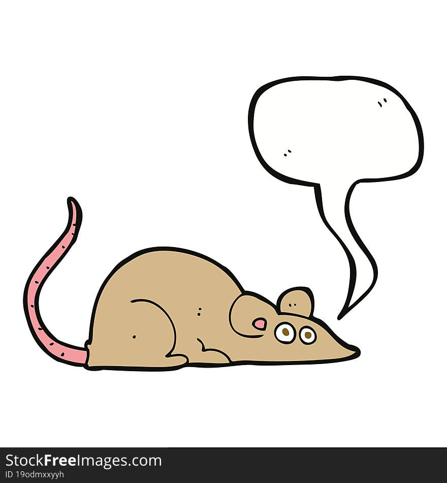 cartoon mouse with speech bubble