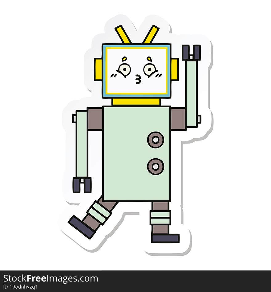 sticker of a cute cartoon robot