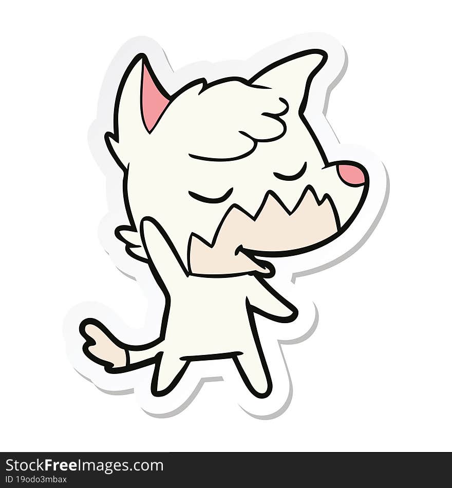 sticker of a friendly cartoon fox