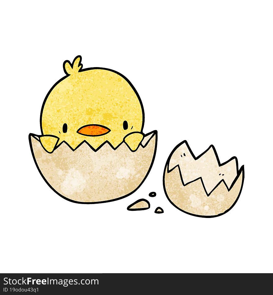 cute cartoon chick hatching from egg. cute cartoon chick hatching from egg