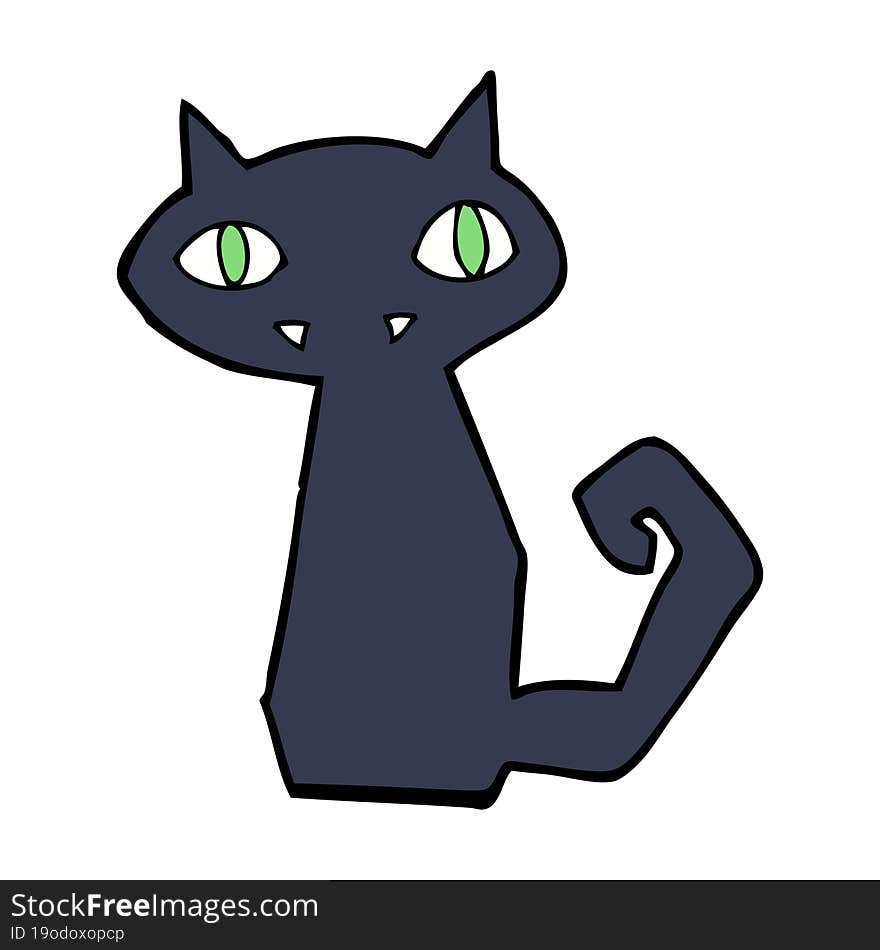 cartoon black cat