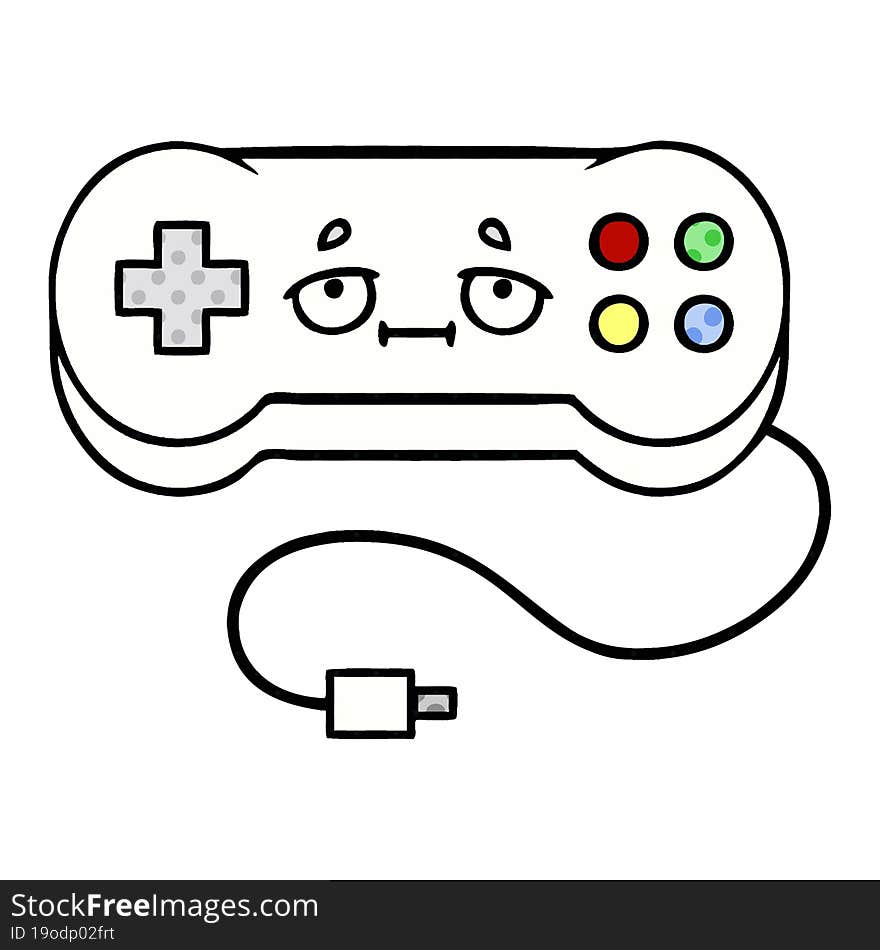 comic book style cartoon game controller