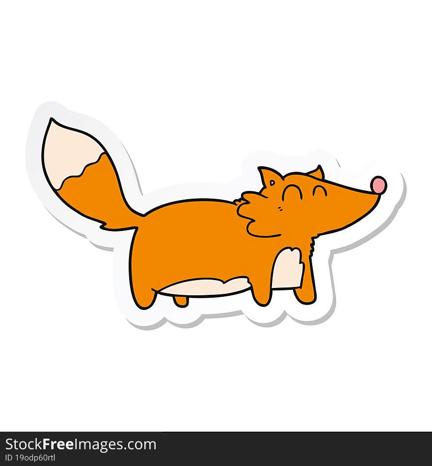 sticker of a fat cartoon fox