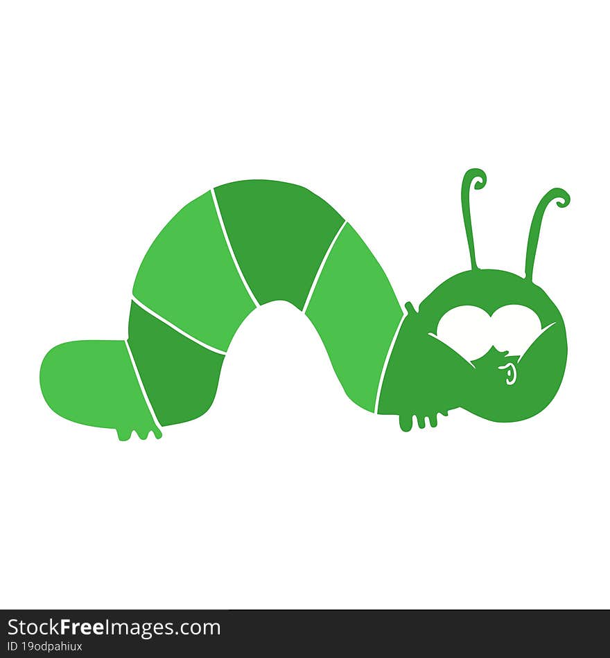 Flat Color Style Cartoon Caterpillar