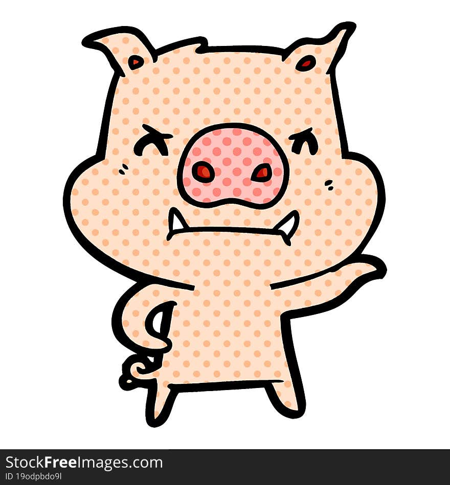 angry cartoon pig. angry cartoon pig