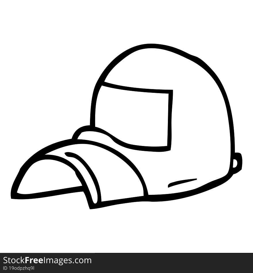 Line Drawing Cartoon Cap