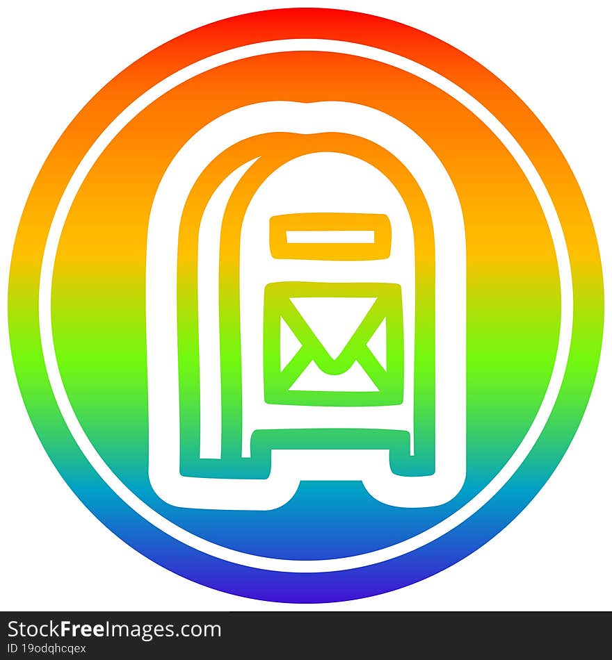 mail box circular in rainbow spectrum