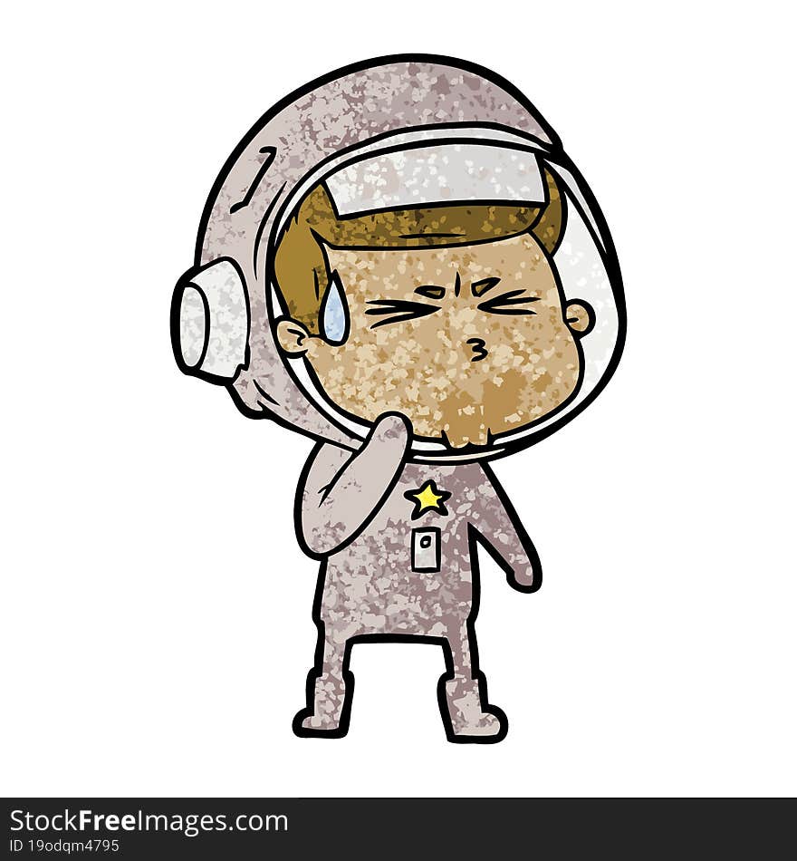 cartoon stressed astronaut. cartoon stressed astronaut