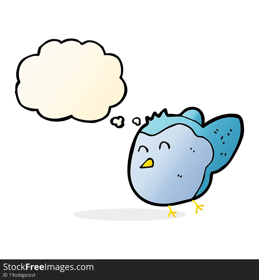 cartoon bird with thought bubble