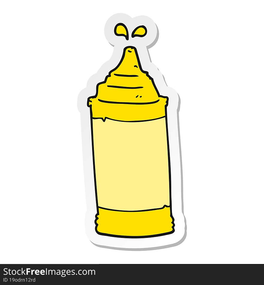 sticker of a cartoon mustard bottle